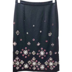 WHBM Black Skirt with Exquisit Beading Size 00